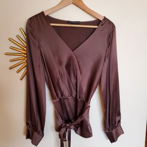 Banana Republic Chocolate Silk Blouse